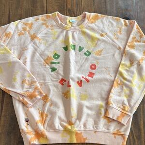 Clare V Cada Dia El Vino Sweatshirt - Orange, Yellow, Green, Red, Size S